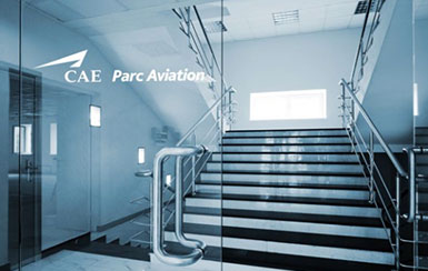 Interior of CAE Parc Aviation's offices in Dublin, Ireland