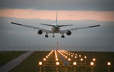 Airplane landing safely after long journey